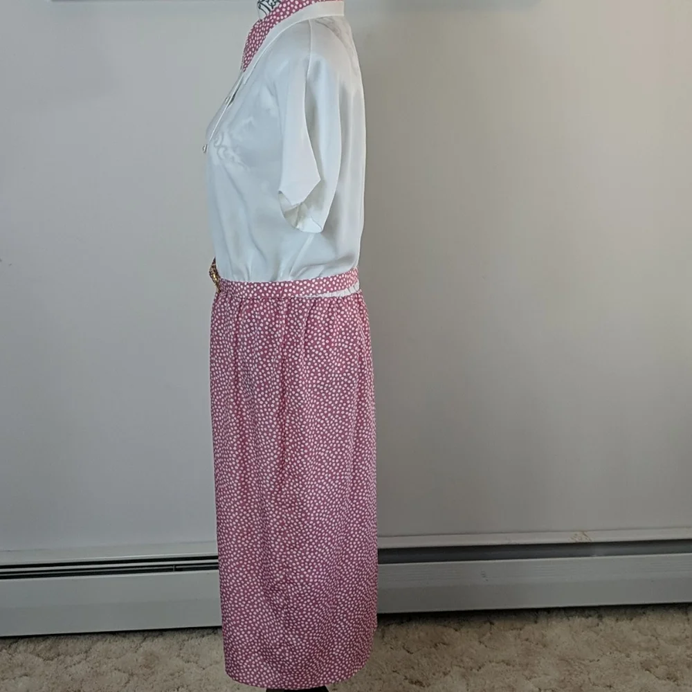 Vintage Florentine Pink Polka Dot Dress With Matching Jacket 12 (fits M) - Picture 7 of 16